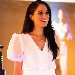 Ivory Organza Sleeve Button Top Topshop